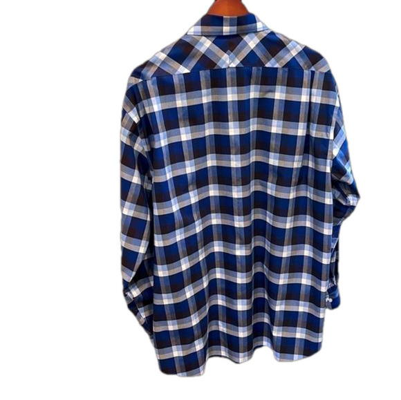 Tommy Hilfiger Sz 18/34  multi checkered long sleeve button down shirt - Picture 3 of 7